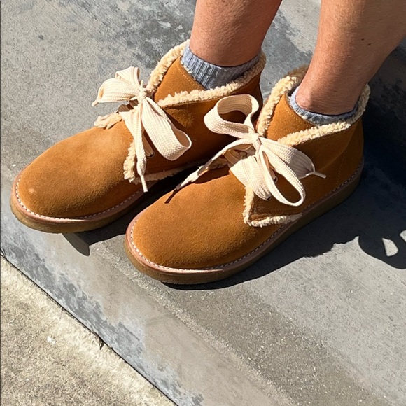Free People For Jeffrey Campbell Suede Natural Tan Desert Booties, Size 8! - Picture 3 of 7